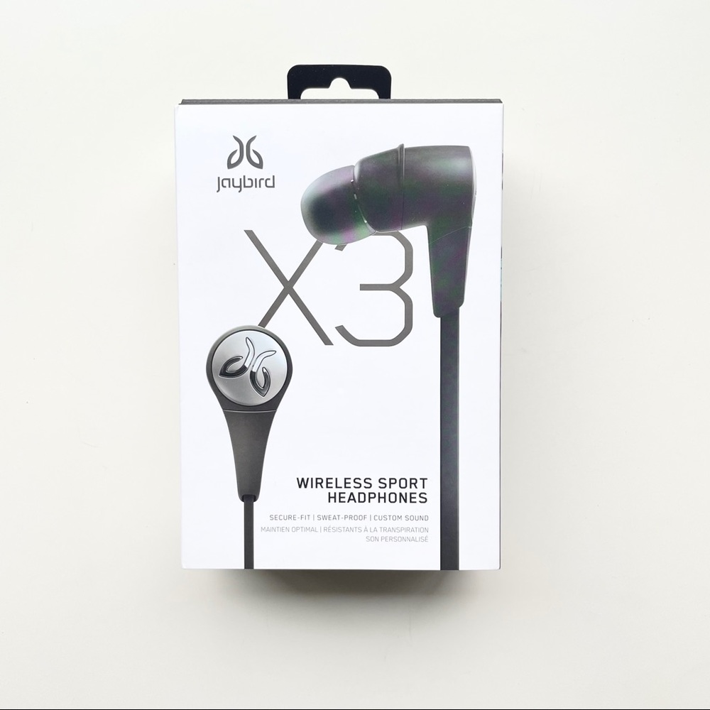 Jaybird X3 Sport Bluetooth Headphones, Blackout - Picture 1 of 16